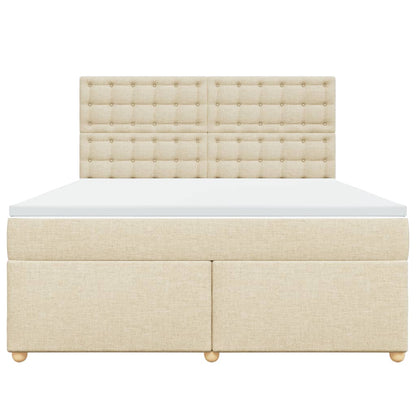 Giroletto a Molle con Materasso Crema 180x200 cm in Tessuto - homemem39