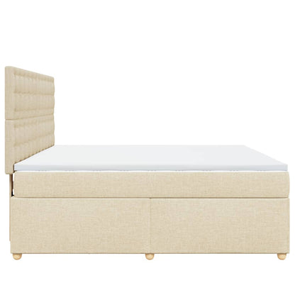 Giroletto a Molle con Materasso Crema 180x200 cm in Tessuto - homemem39