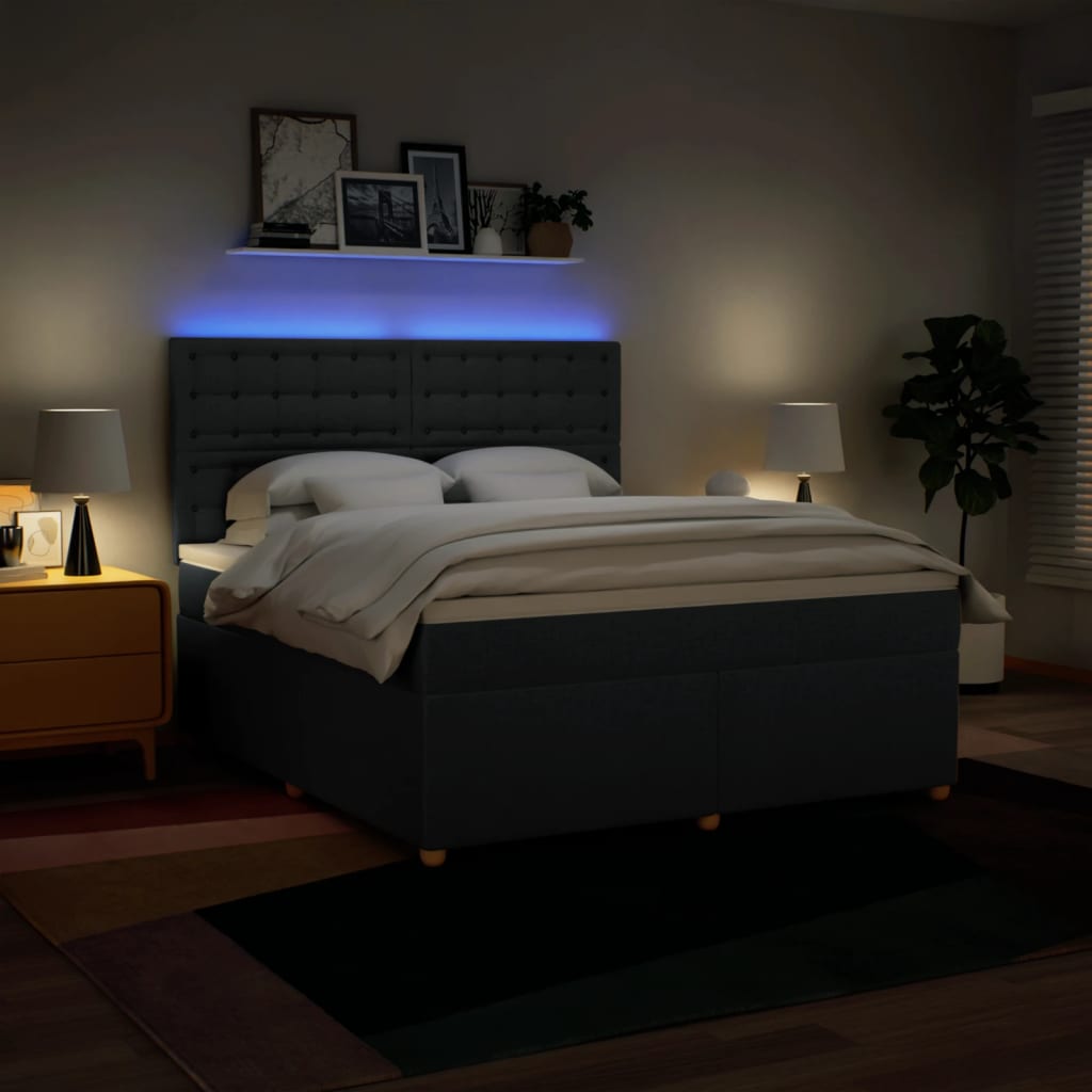 Giroletto a Molle con Materasso Blu 180x200 cm in Tessuto