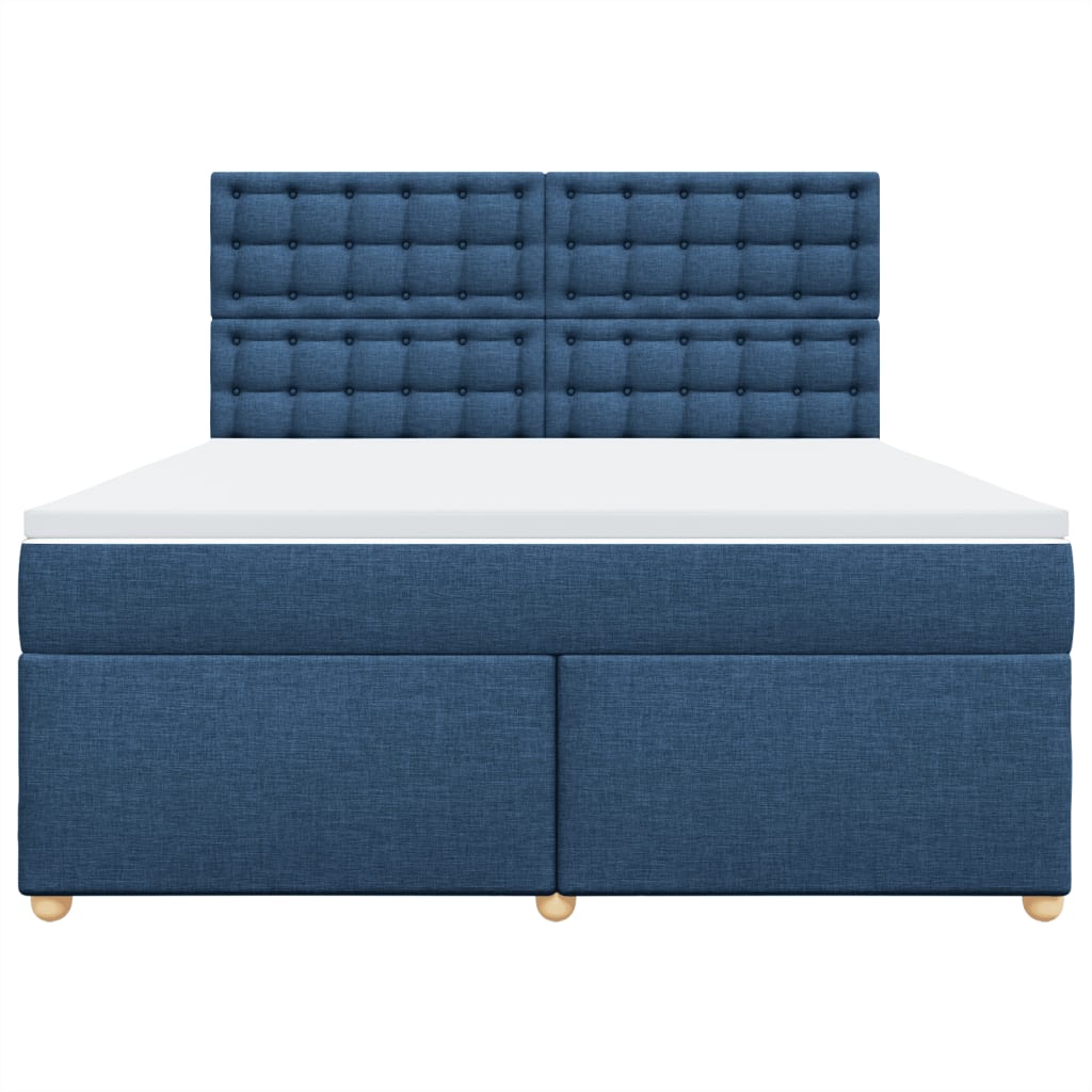 Giroletto a Molle con Materasso Blu 180x200 cm in Tessuto