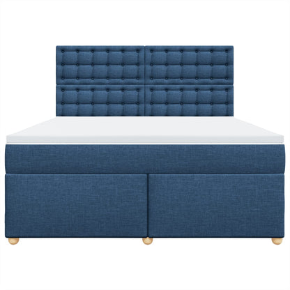 Giroletto a Molle con Materasso Blu 180x200 cm in Tessuto