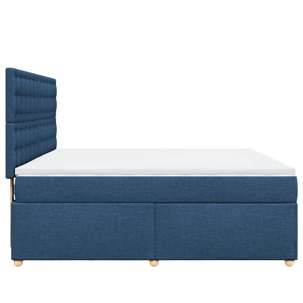 Giroletto a Molle con Materasso Blu 180x200 cm in Tessuto