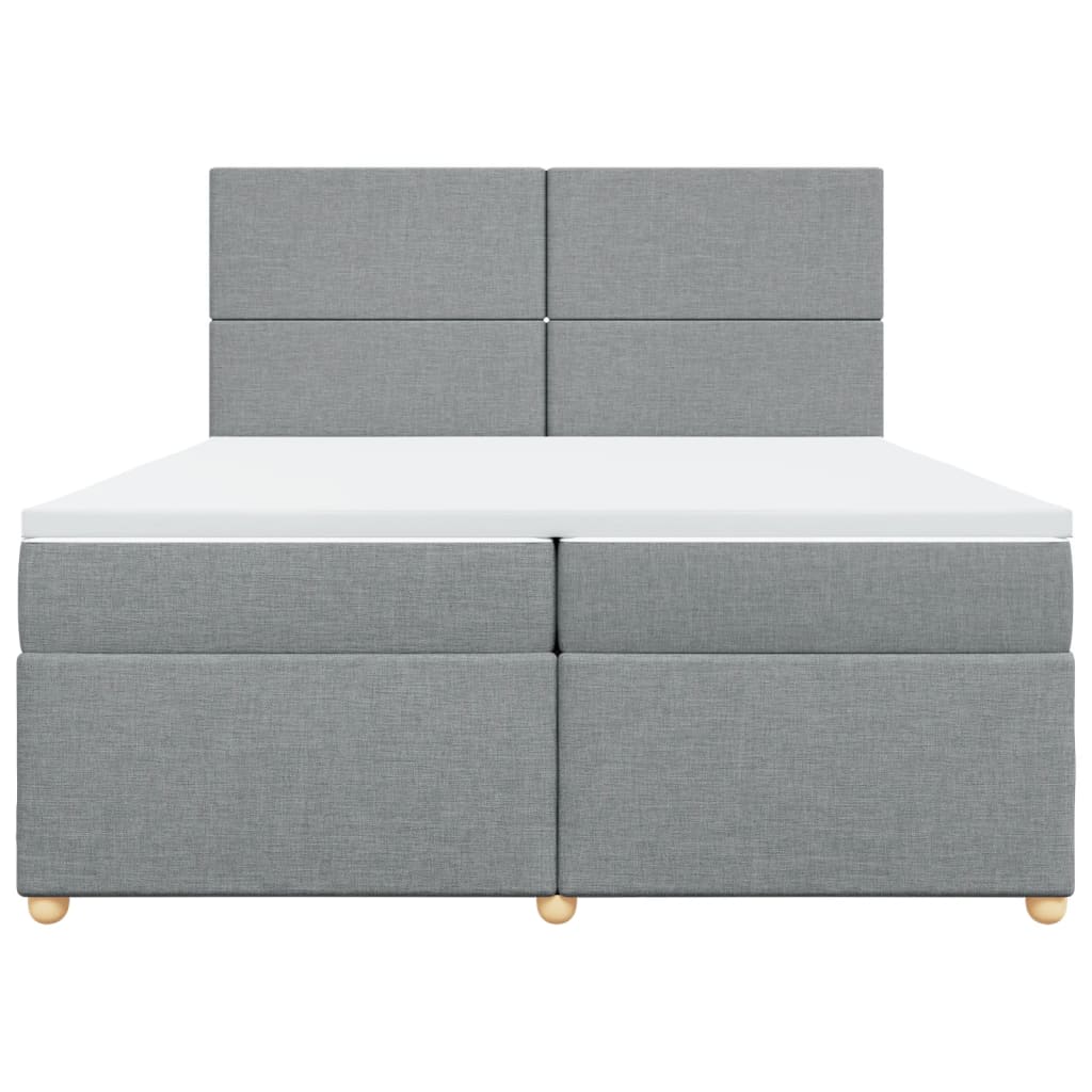 Giroletto a Molle con Materasso Grigio Chiaro 200x200cm Tessuto