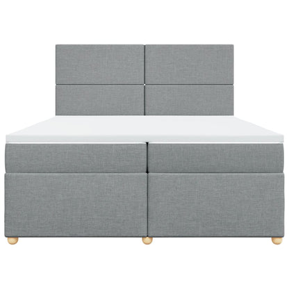 Giroletto a Molle con Materasso Grigio Chiaro 200x200cm Tessuto