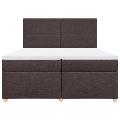 Giroletto a Molle con Materasso Marrone Scuro 200x200cm Tessuto