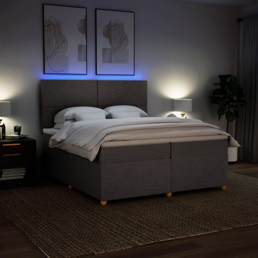 Giroletto a Molle con Materasso Tortora 200x200 cm in Tessuto | homemem39