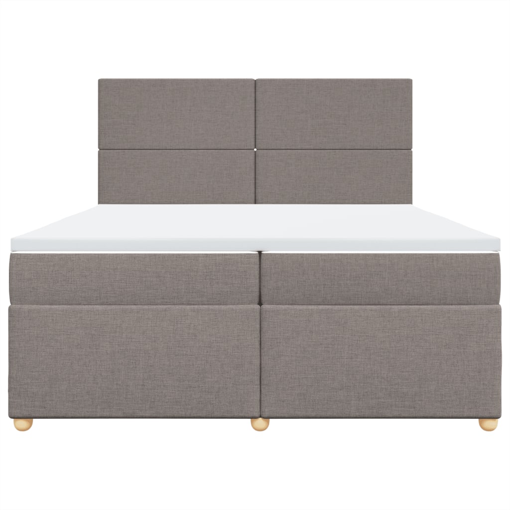 Giroletto a Molle con Materasso Tortora 200x200 cm in Tessuto | homemem39