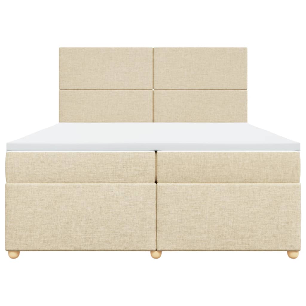 Giroletto a Molle con Materasso Crema 200x200 cm in Tessuto