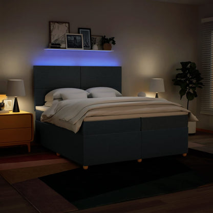Giroletto a Molle con Materasso Blu 200x200 cm in Tessuto