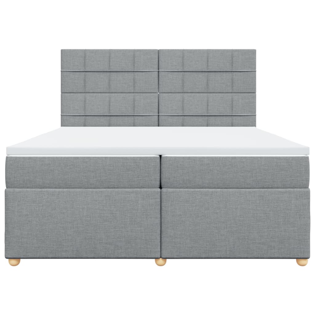 Giroletto a Molle con Materasso Grigio Chiaro 200x200cm Tessuto