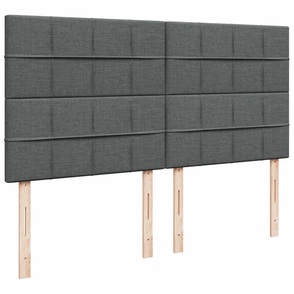Giroletto a Molle con Materasso Grigio Scuro 200x200 cm Tessuto
