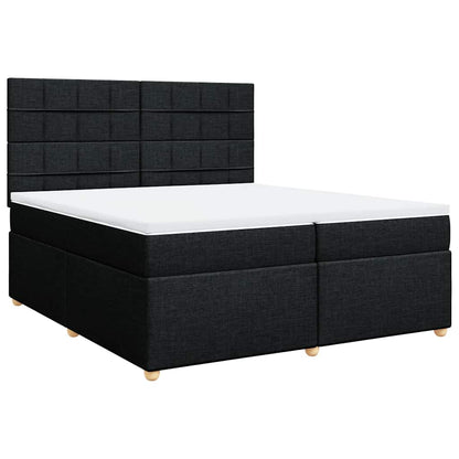 Giroletto a Molle con Materasso Nero 200x200 cm in Tessuto