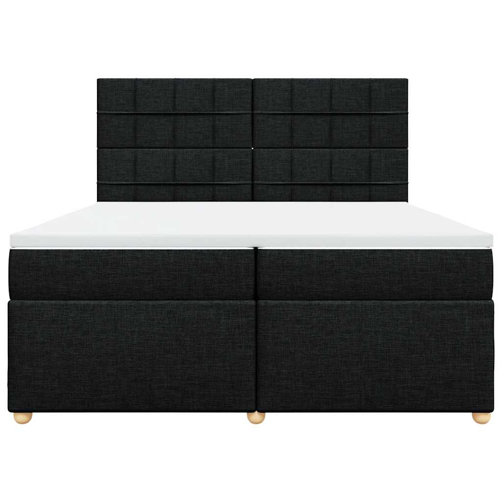 Giroletto a Molle con Materasso Nero 200x200 cm in Tessuto