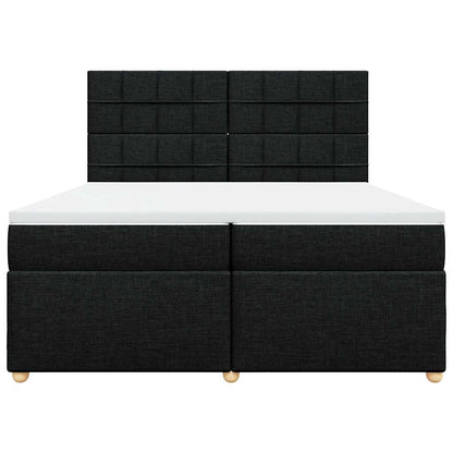 Giroletto a Molle con Materasso Nero 200x200 cm in Tessuto