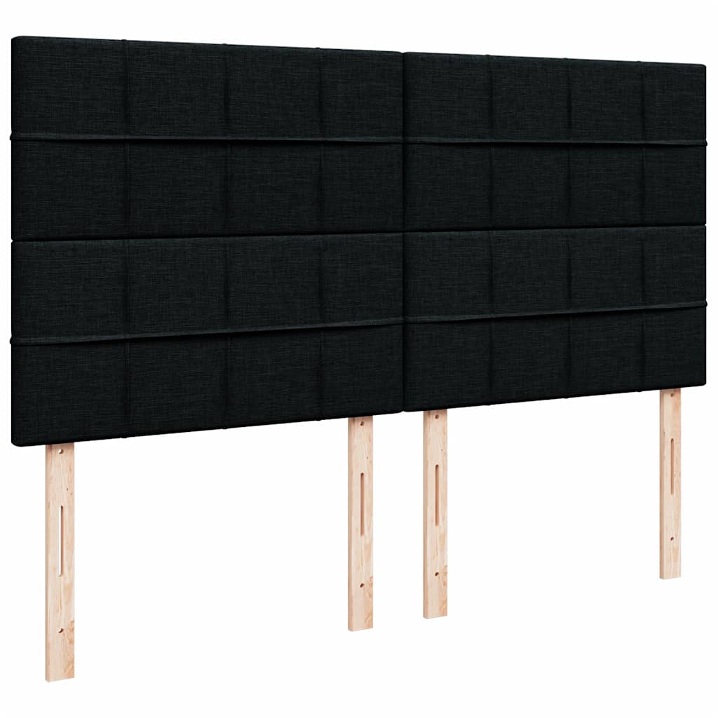 Giroletto a Molle con Materasso Nero 200x200 cm in Tessuto