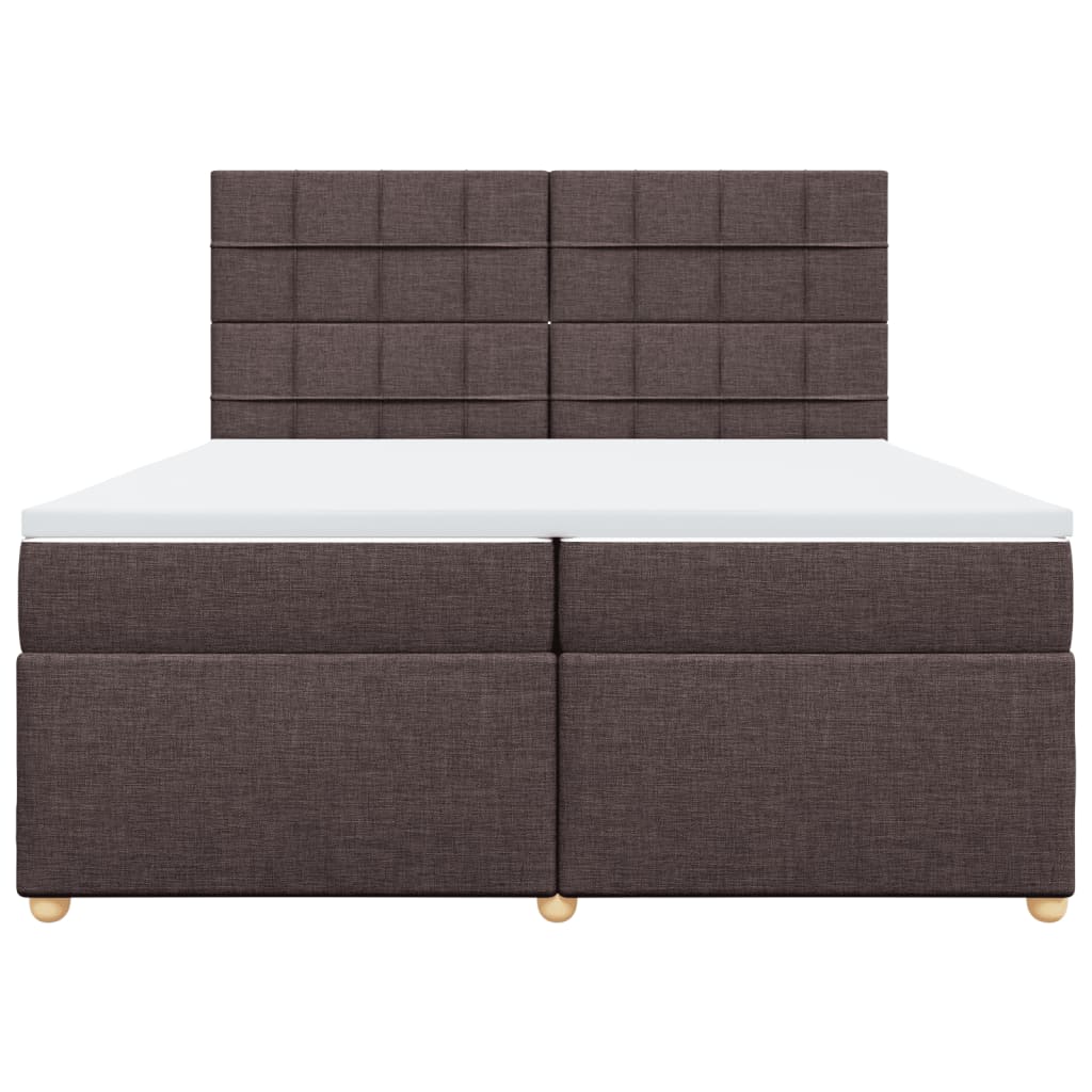 Giroletto a Molle con Materasso Marrone Scuro 200x200cm Tessuto