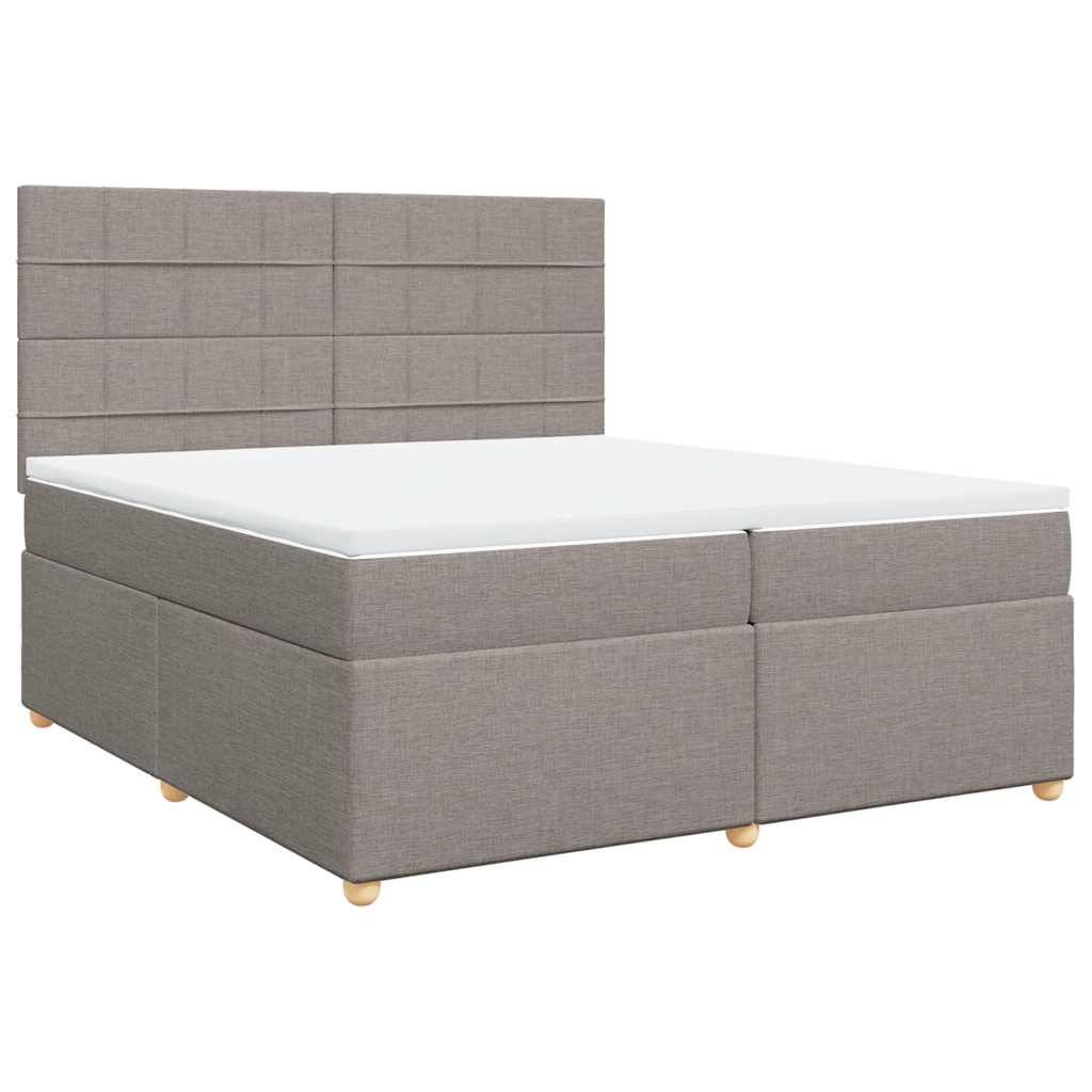 Giroletto a Molle con Materasso Tortora 200x200 cm in Tessuto