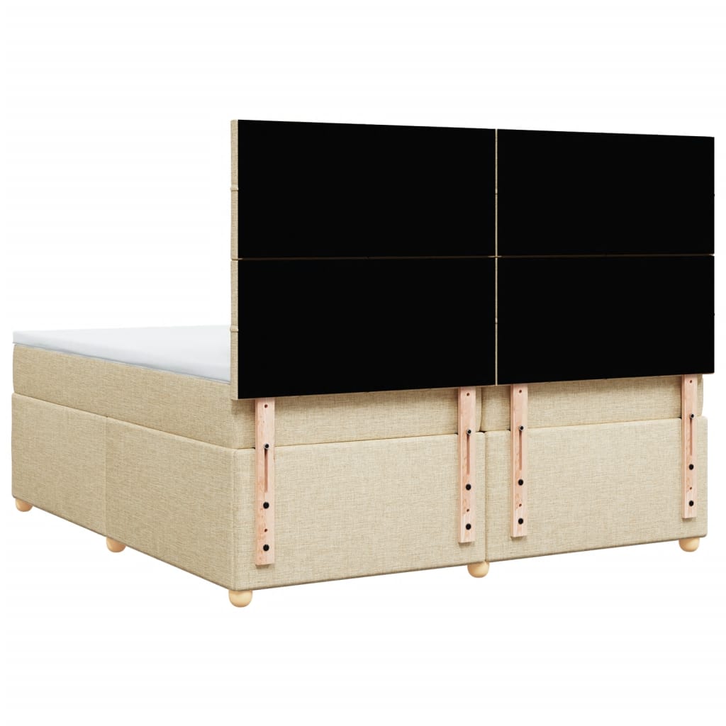 Giroletto a Molle con Materasso Crema 200x200 cm in Tessuto - homemem39