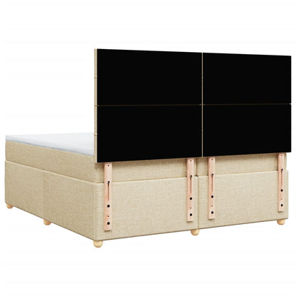 Giroletto a Molle con Materasso Crema 200x200 cm in Tessuto - homemem39