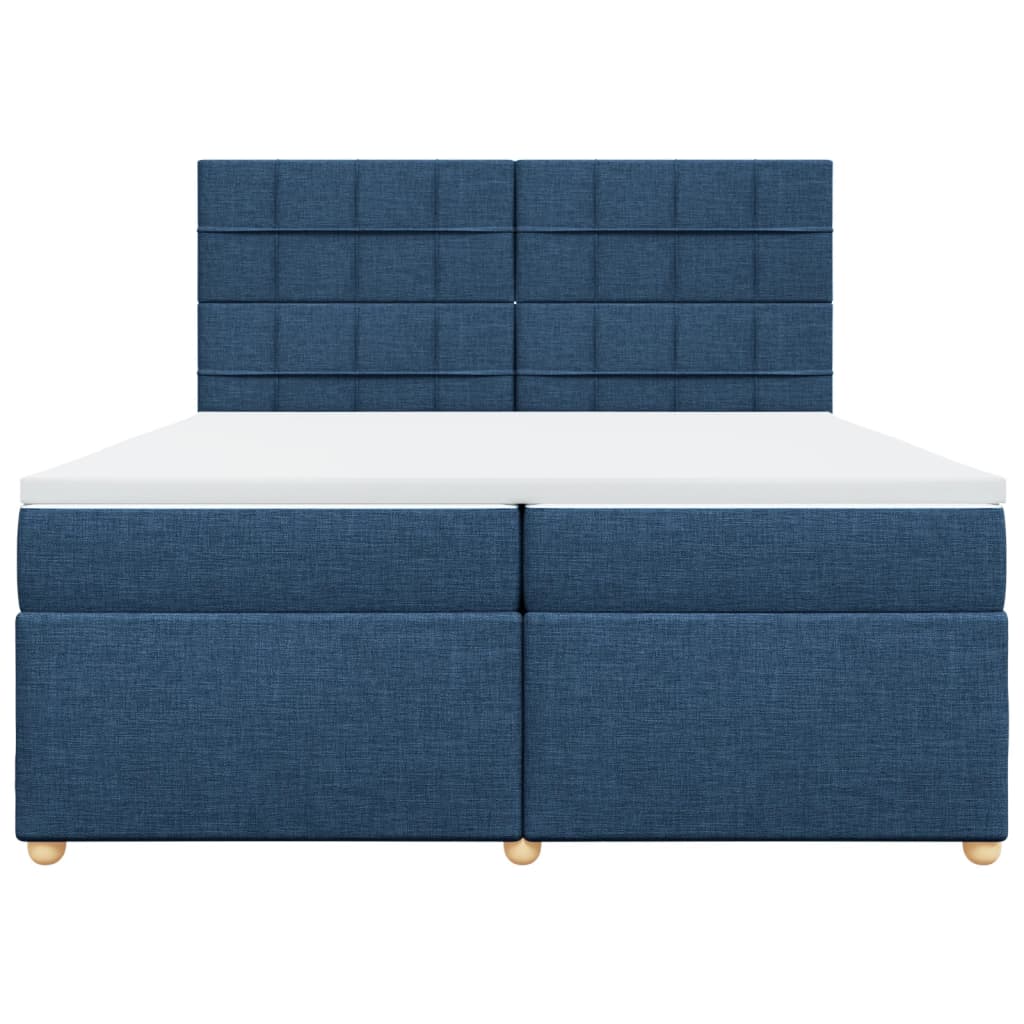 Giroletto a Molle con Materasso Blu 200x200 cm in Tessuto
