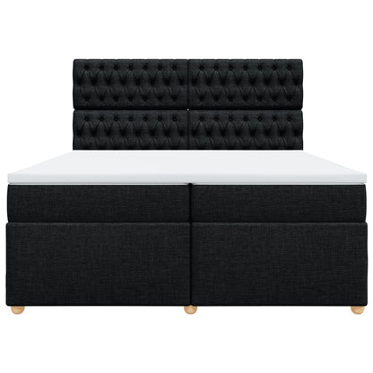 Giroletto a Molle con Materasso Nero 200x200 cm in Tessuto
