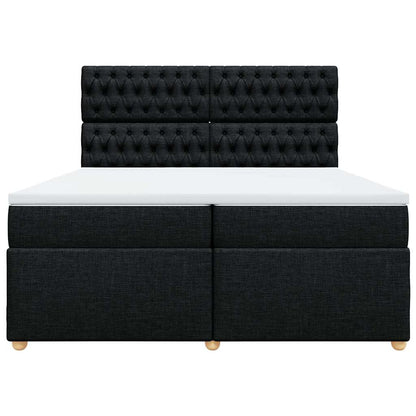 Giroletto a Molle con Materasso Nero 200x200 cm in Tessuto