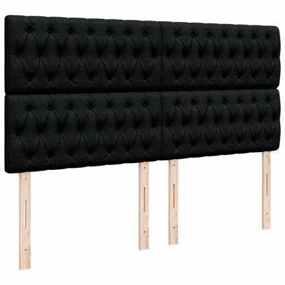 Giroletto a Molle con Materasso Nero 200x200 cm in Tessuto