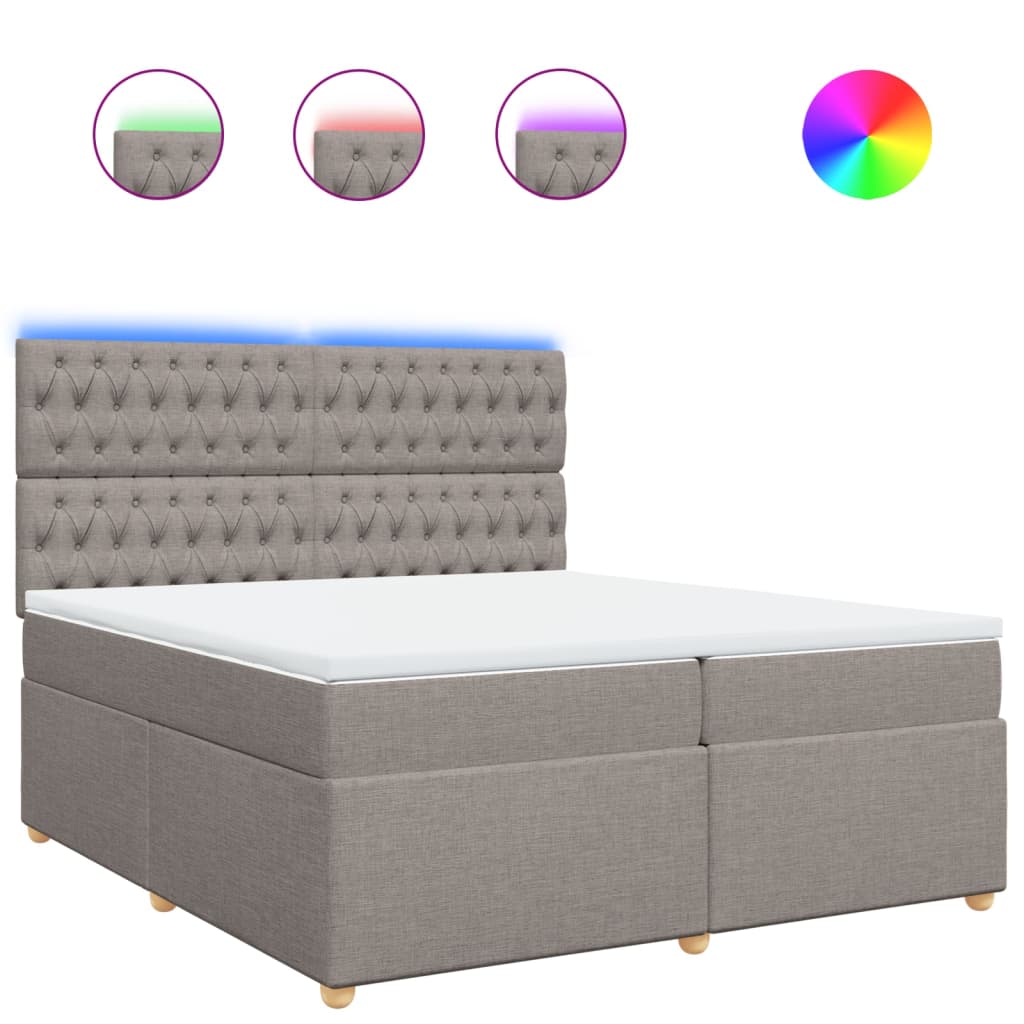 Giroletto a Molle con Materasso Tortora 200x200 cm in Tessuto | homemem39