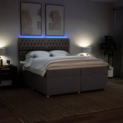 Giroletto a Molle con Materasso Tortora 200x200 cm in Tessuto | homemem39