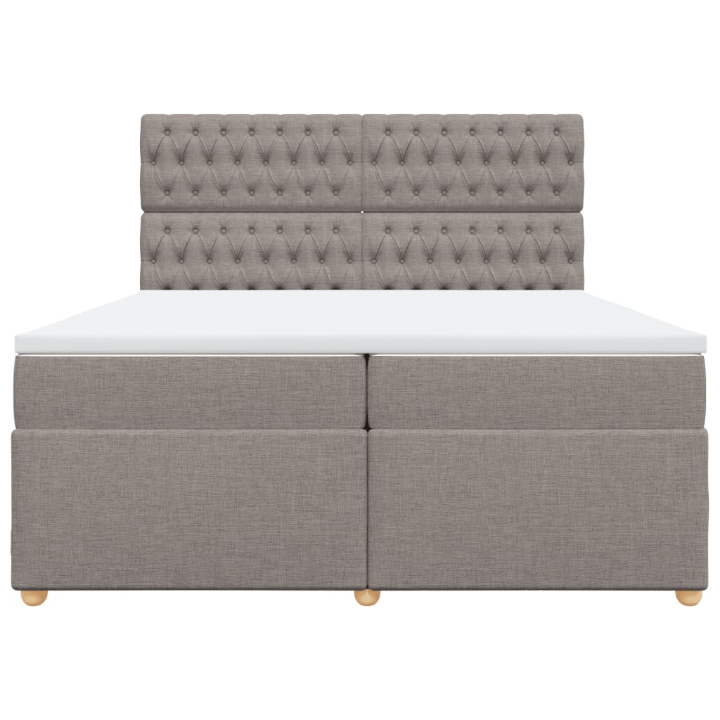 Giroletto a Molle con Materasso Tortora 200x200 cm in Tessuto | homemem39