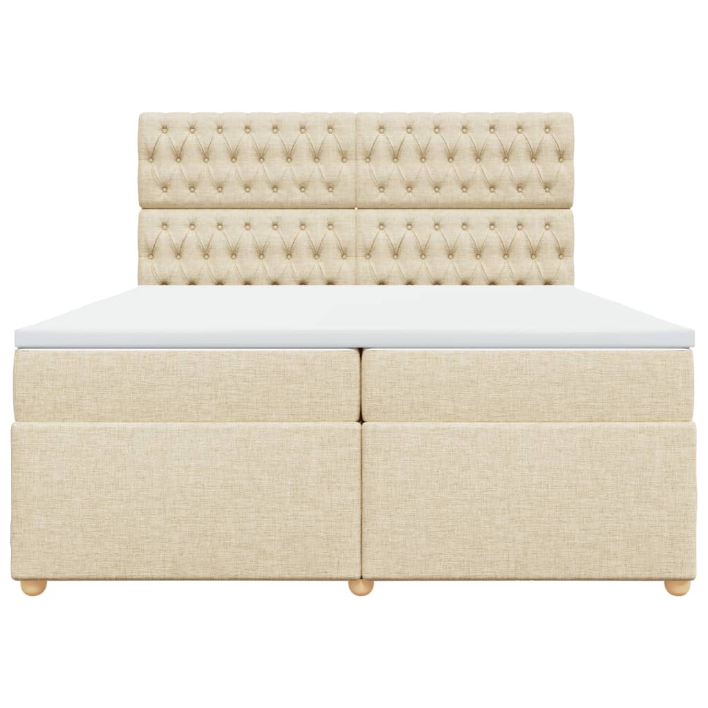 Giroletto a Molle con Materasso Crema 200x200 cm in Tessuto - homemem39