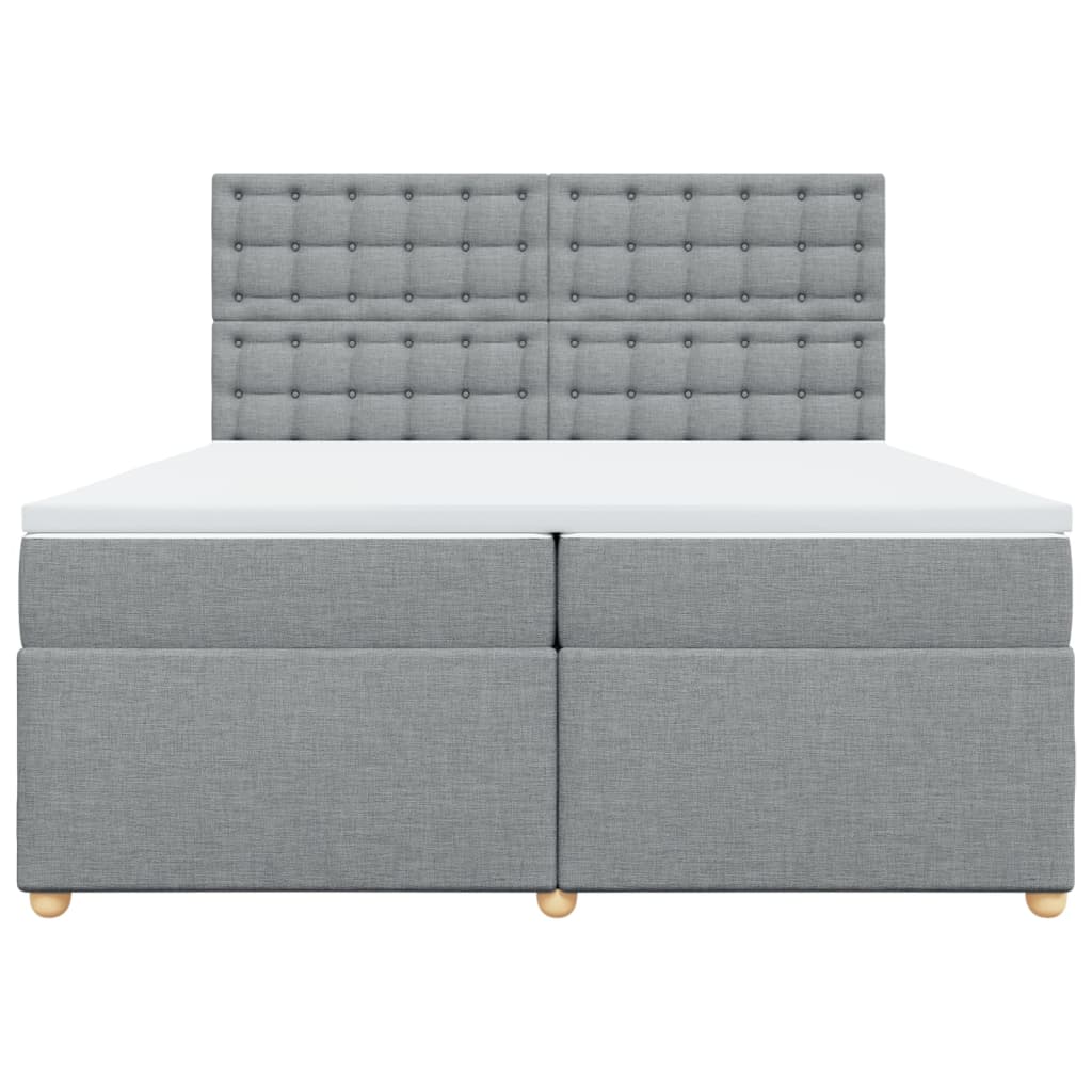 Giroletto a Molle con Materasso Grigio Chiaro 200x200cm Tessuto