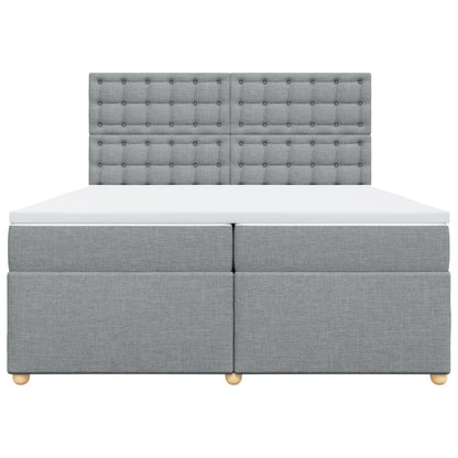Giroletto a Molle con Materasso Grigio Chiaro 200x200cm Tessuto