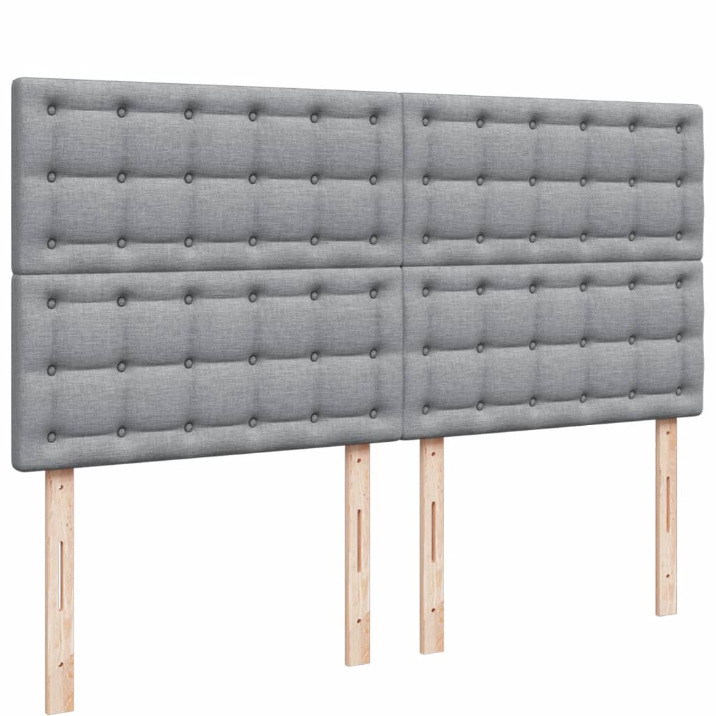 Giroletto a Molle con Materasso Grigio Chiaro 200x200cm Tessuto