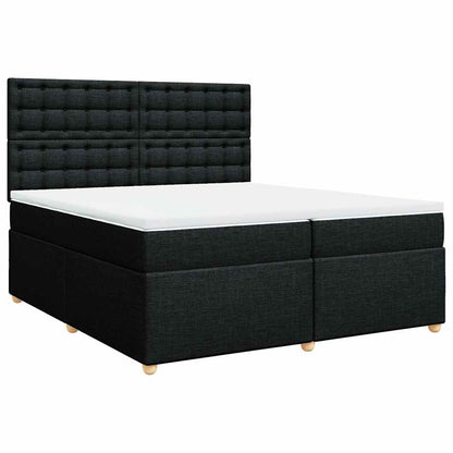 Giroletto a Molle con Materasso Nero 200x200 cm in Tessuto
