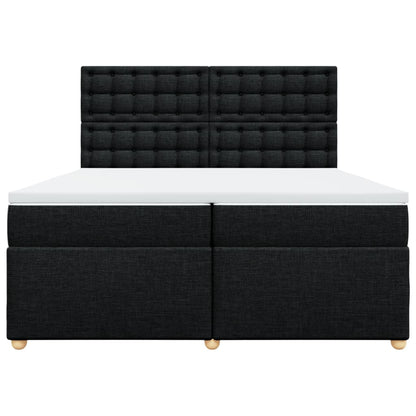 Giroletto a Molle con Materasso Nero 200x200 cm in Tessuto