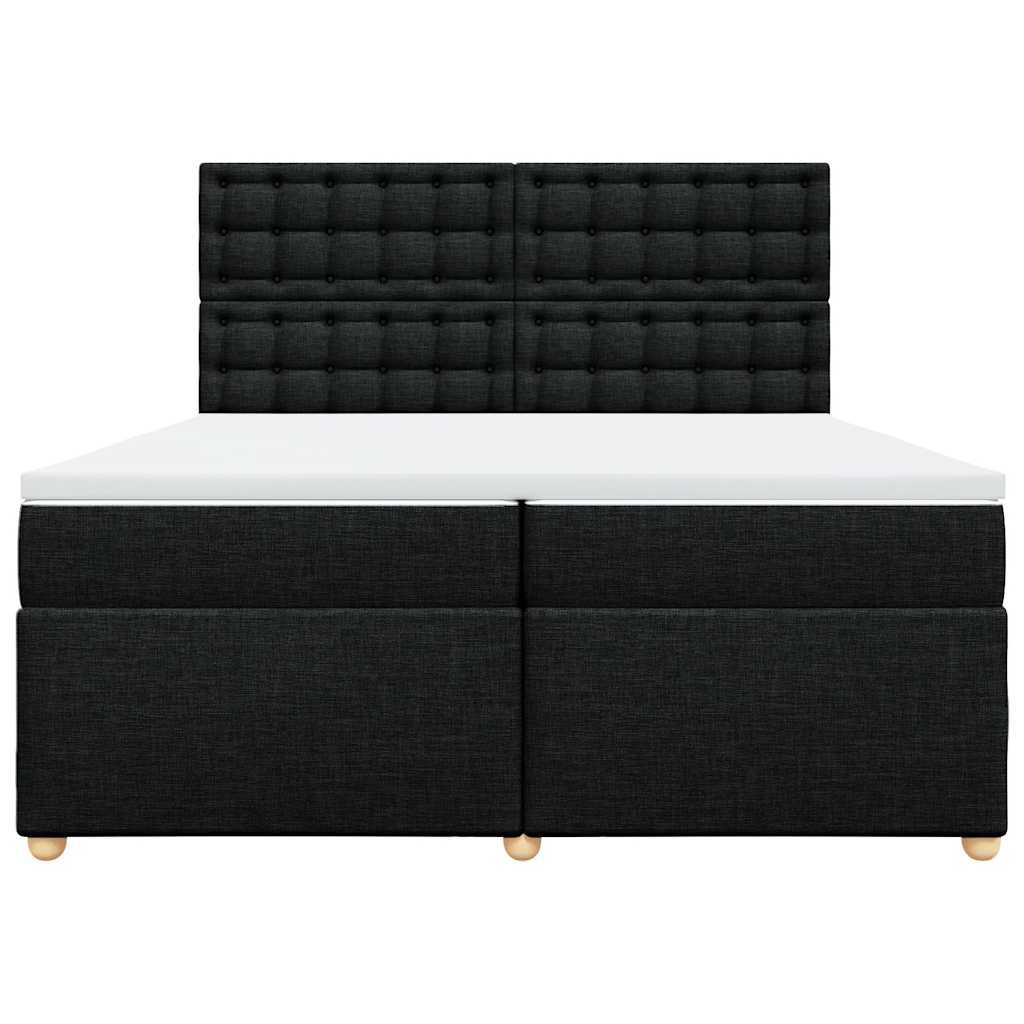 Giroletto a Molle con Materasso Nero 200x200 cm in Tessuto