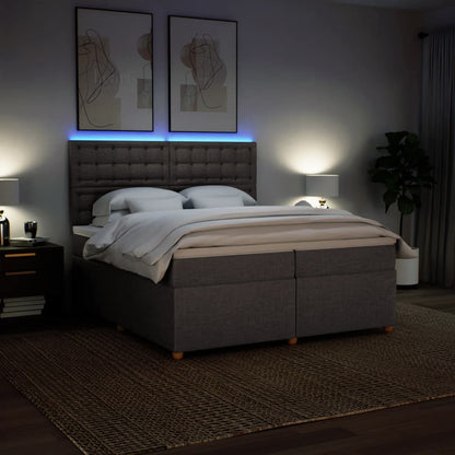 Giroletto a Molle con Materasso Tortora 200x200 cm in Tessuto | homemem39