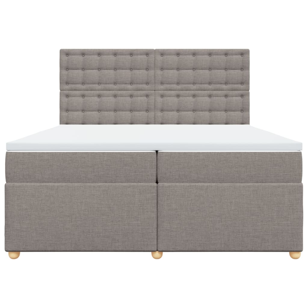 Giroletto a Molle con Materasso Tortora 200x200 cm in Tessuto