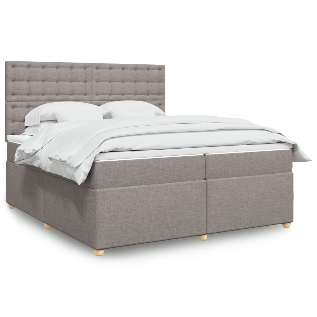 Giroletto a Molle con Materasso Tortora 200x200 cm in Tessuto | homemem39