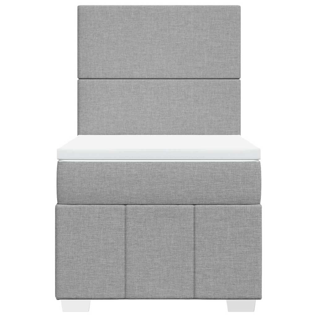 Giroletto a Molle con Materasso Grigio Chiaro 80x200 cm Tessuto