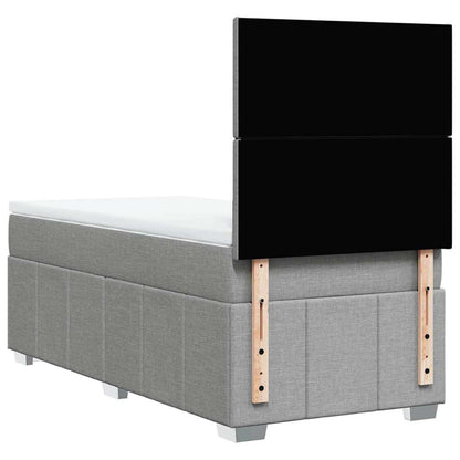 Giroletto a Molle con Materasso Grigio Chiaro 80x200 cm Tessuto
