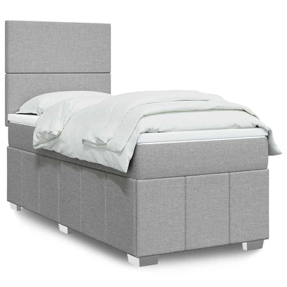 Giroletto a Molle con Materasso Grigio Chiaro 80x200 cm Tessuto