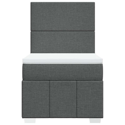 Giroletto a Molle con Materasso Grigio Scuro 80x200 cm Tessuto