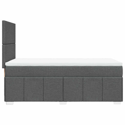 Giroletto a Molle con Materasso Grigio Scuro 80x200 cm Tessuto
