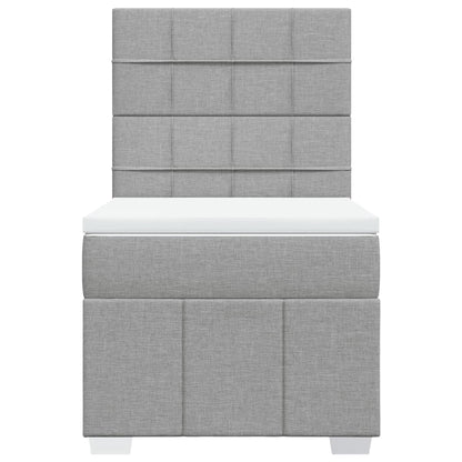 Giroletto a Molle con Materasso Grigio Chiaro 80x200 cm Tessuto