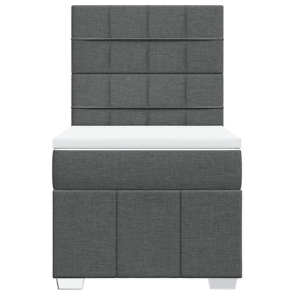 Giroletto a Molle con Materasso Grigio Scuro 80x200 cm Tessuto