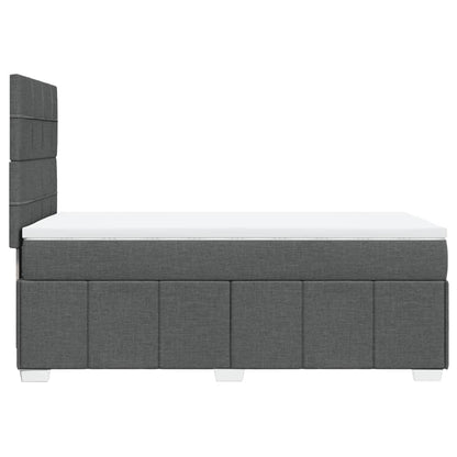 Giroletto a Molle con Materasso Grigio Scuro 80x200 cm Tessuto