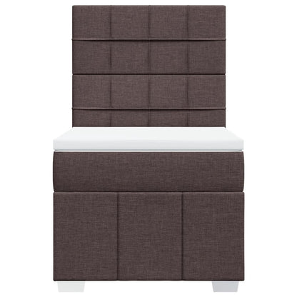Giroletto a Molle con Materasso Marrone Scuro 80x200 cm Tessuto