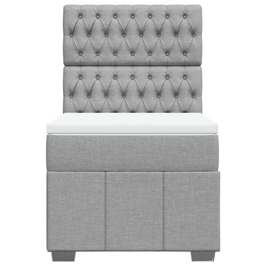 Giroletto a Molle con Materasso Grigio Chiaro 80x200 cm Tessuto